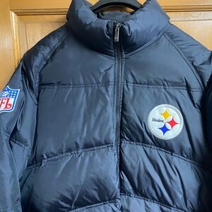 Pittsburgh Steelers puffer coaches coat black size XL